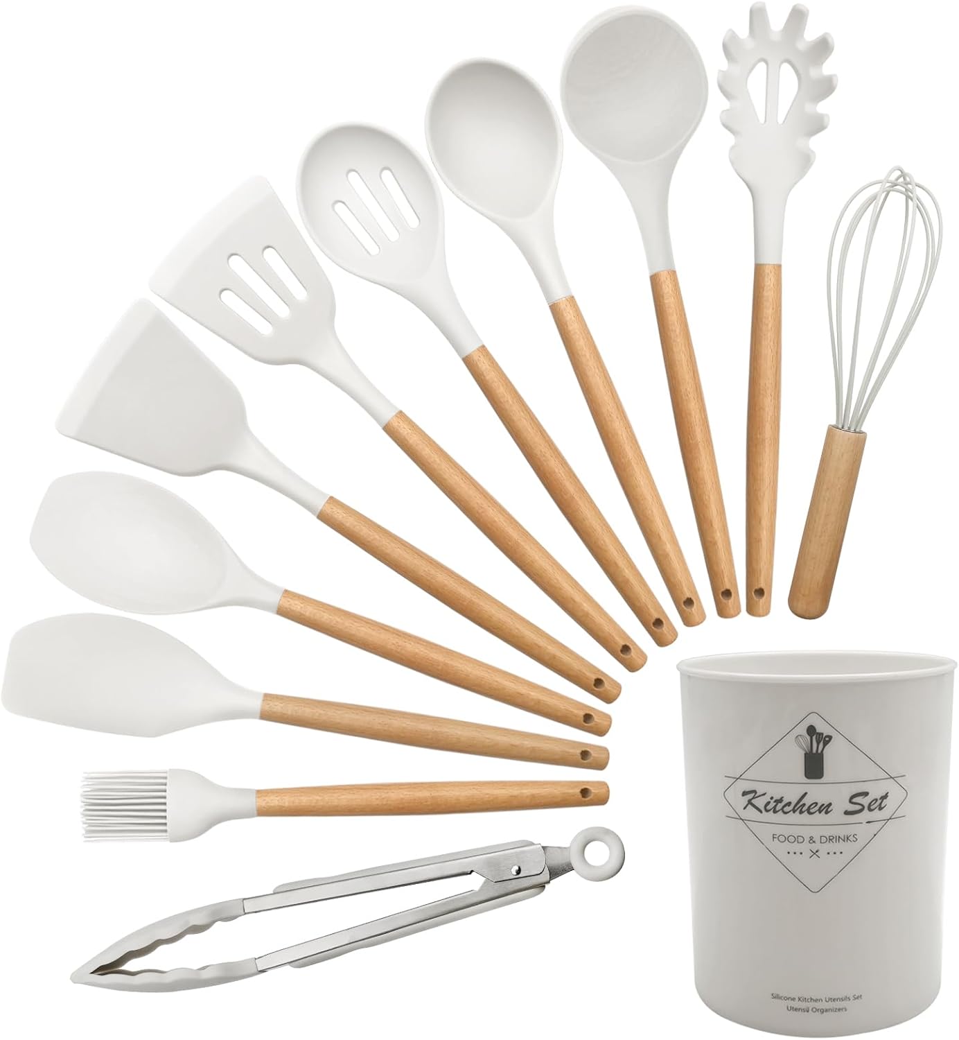 Heat-Resistant Non-Stick Silicone Cooking Tools Set โ 12 Pieces Professional Kitchenware