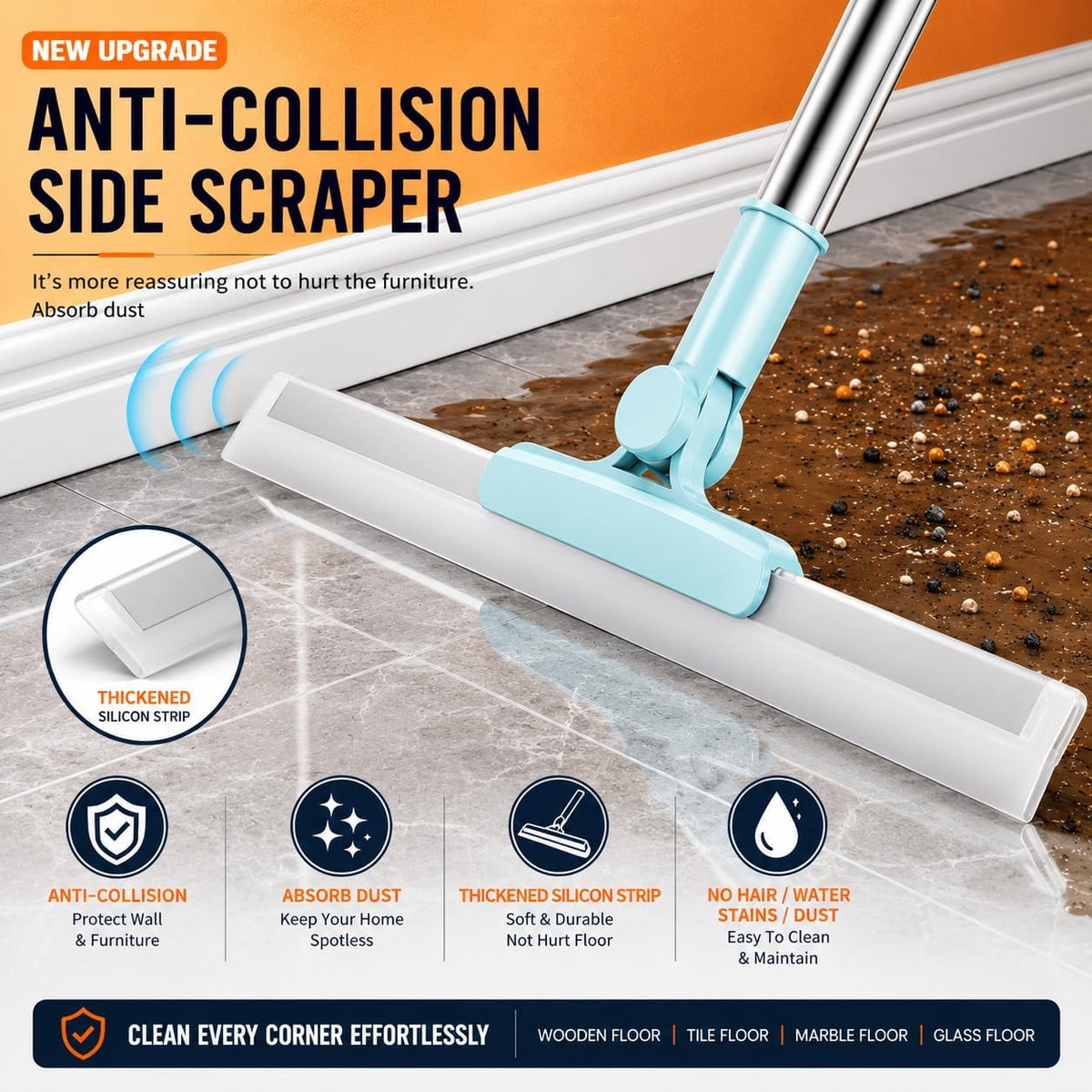 Silicone Magic Broom Floor Wiper