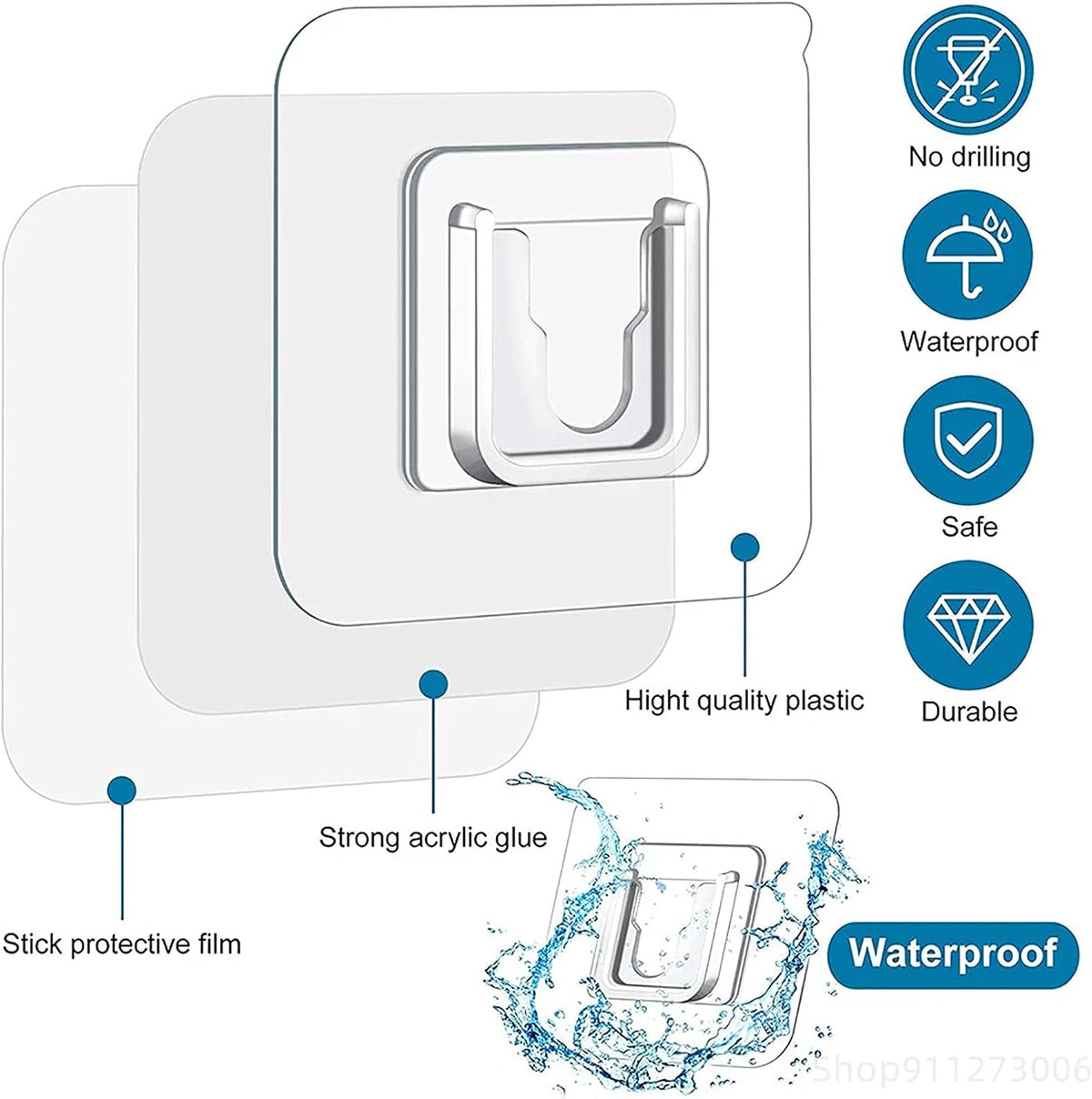 Magic Double-Sided Wall Hooks – Strong Grip No Drill