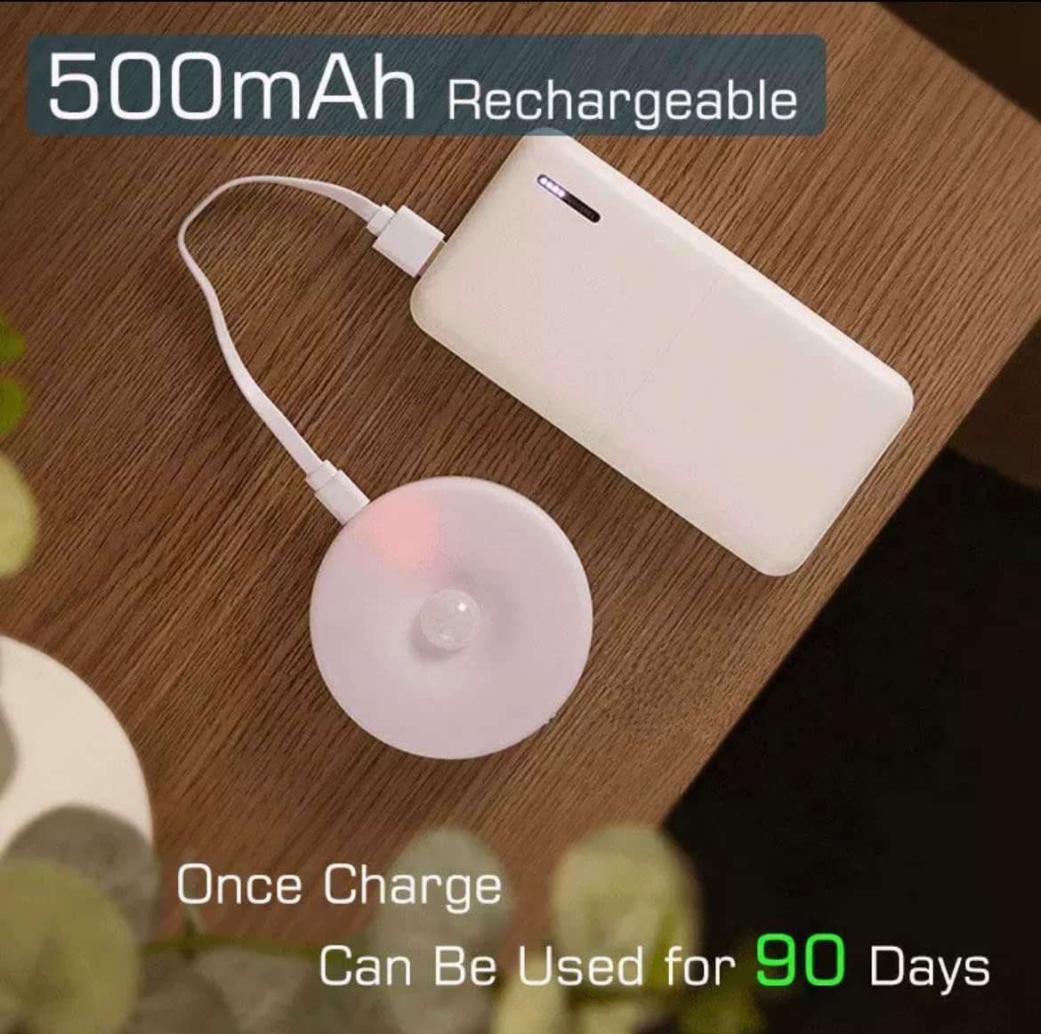 Motion Sensor LED Night Light – Automatic ON/OFF | USB Rechargeable