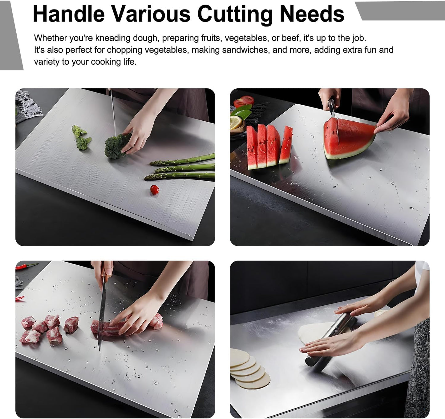 Premium 304 Stainless Steel Cutting Board – Durable, Hygienic, and Non-Slip Chopping Surface