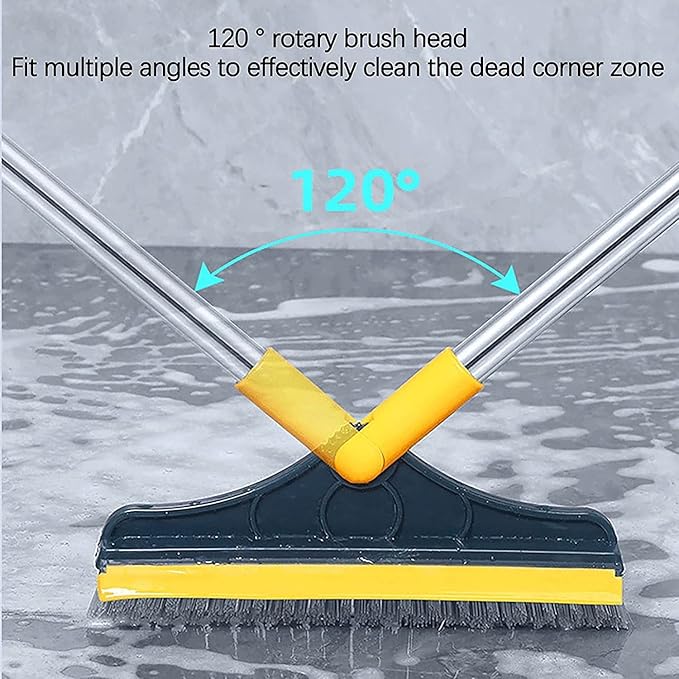 2 in 1 Floor Brush Scrubber with Long Handle