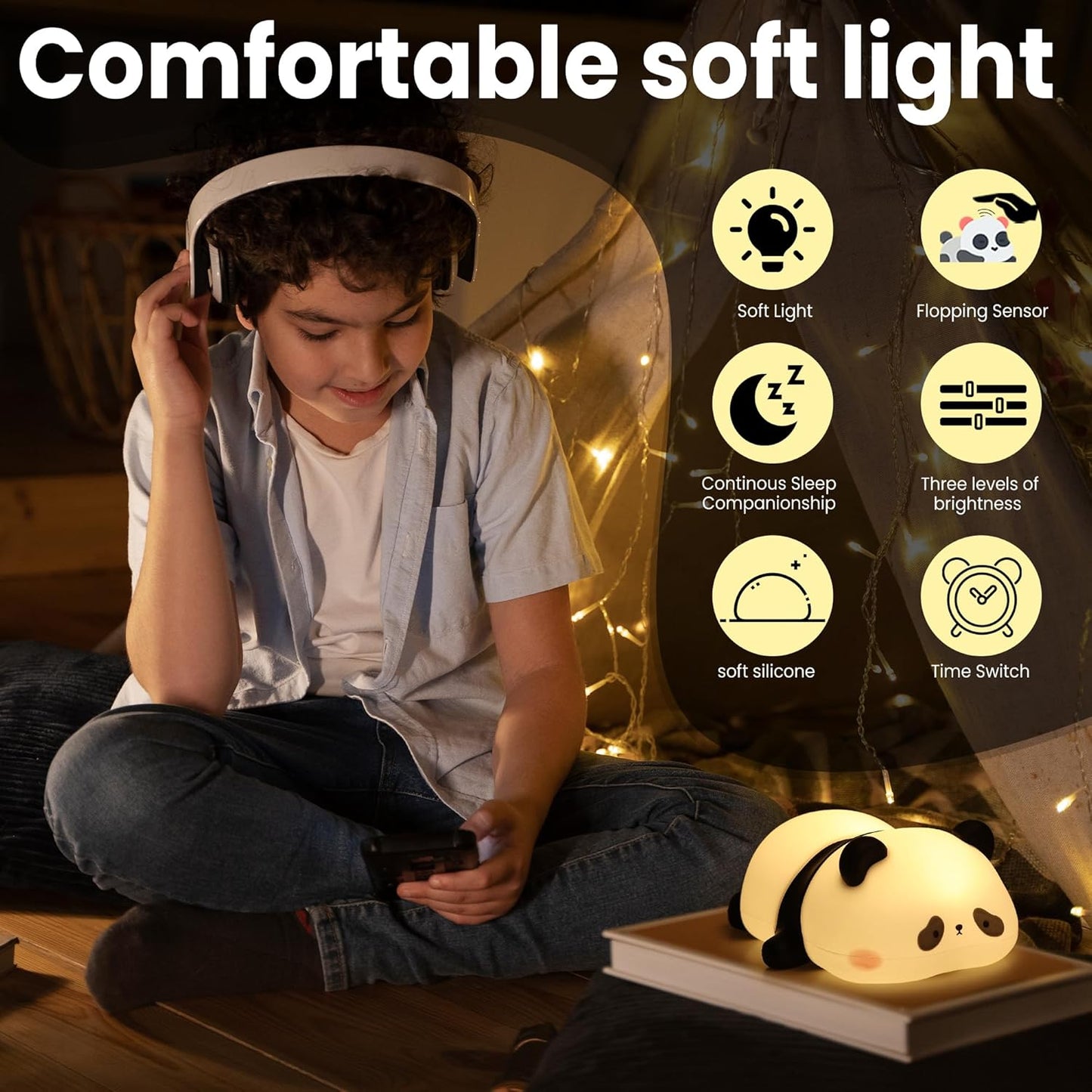 Cute Panda Silicon LED Lamp Light