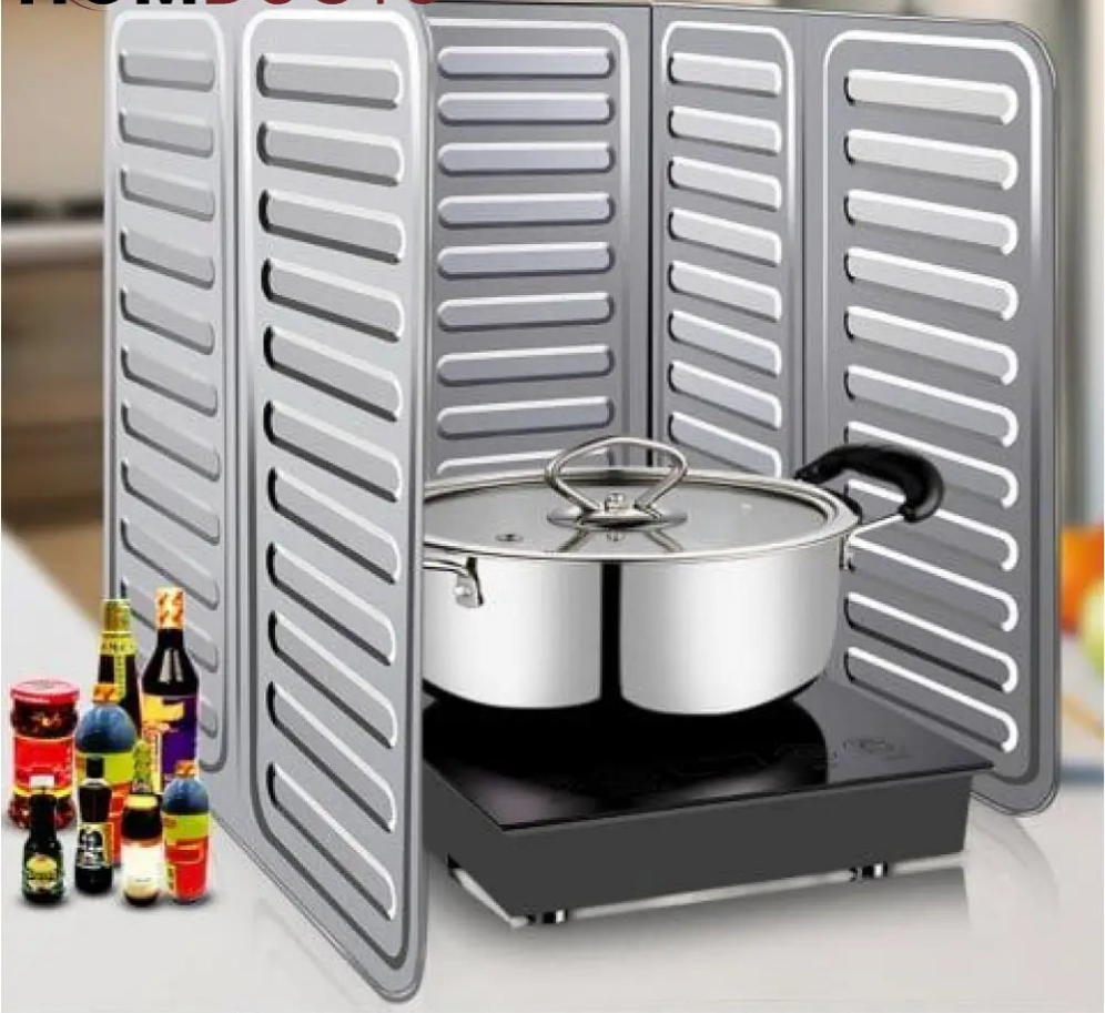 3-Slides Foldable Aluminum Stove Splatter Guard
