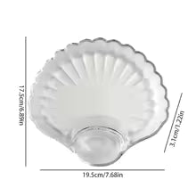 Premium Shell-Shaped Dumpling Plate with Sauce Divider
