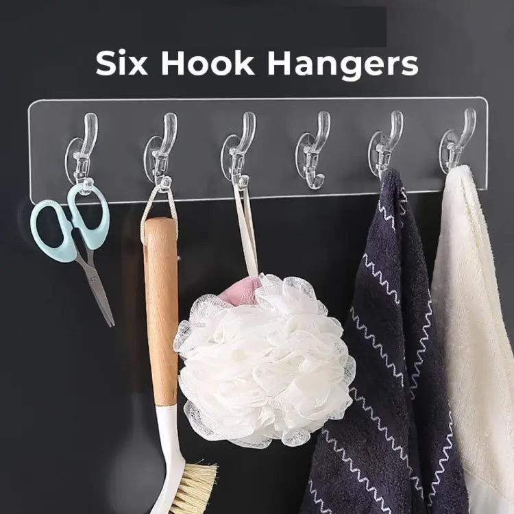 Self- Adhesive 6 Hooks Sticker Strip