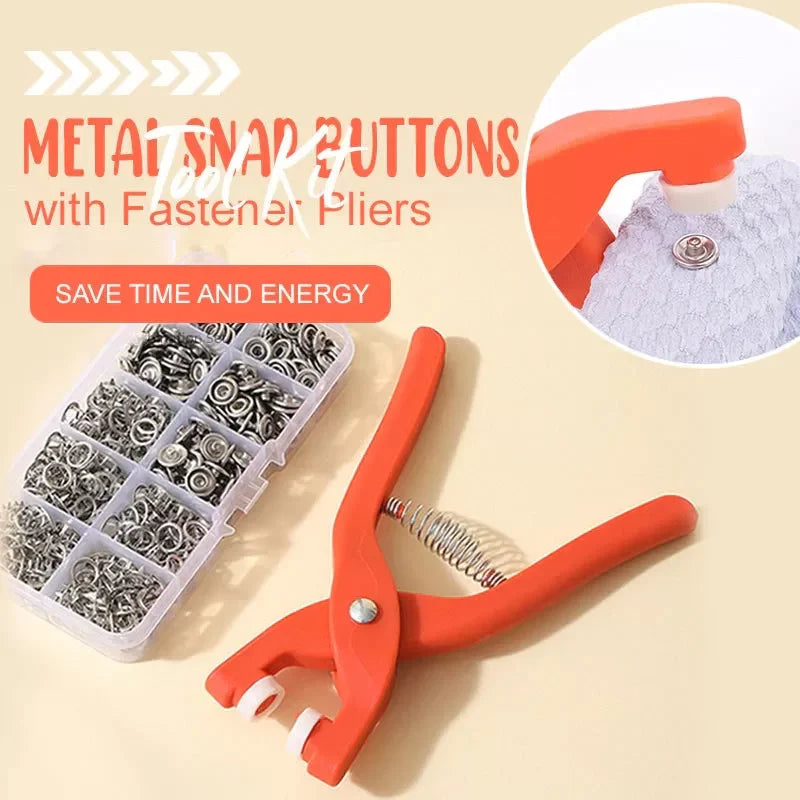 Snap Fasteners Kit - 50 Sets Metal Snaps Buttons with Fastener Pliers Press Tool - Perfect for DIY Crafts, Clothing Sewing, and Hats