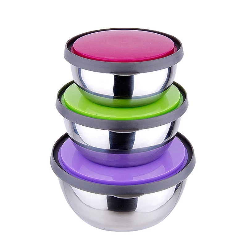 3-Piece Premium Stainless Steel Food Container Set with Airtight Lids