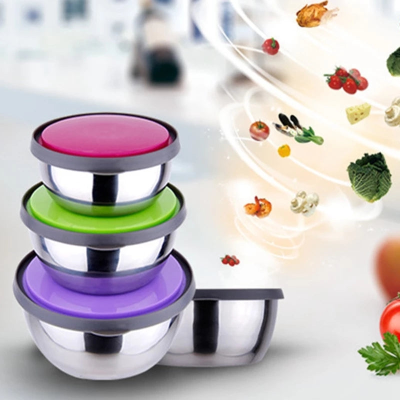 3-Piece Premium Stainless Steel Food Container Set with Airtight Lids