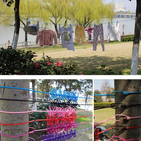 Retractable Portable Clothesline for Travel，Clothing line with 12 Clothes Clips，for Indoor and Outdoor Laundry Drying line