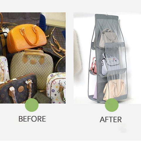 6-POCKET FOLDABLE HANGING HANDBAG ORGANIZER
