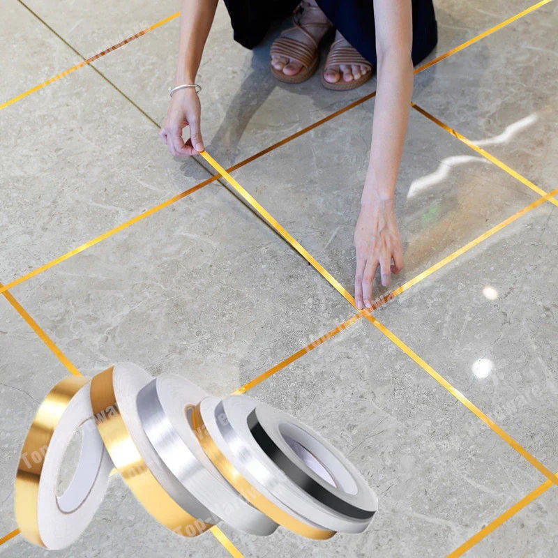 Self-Adhesive Golden Decoration Tape For Home Floor Tiles and Wall Décor
