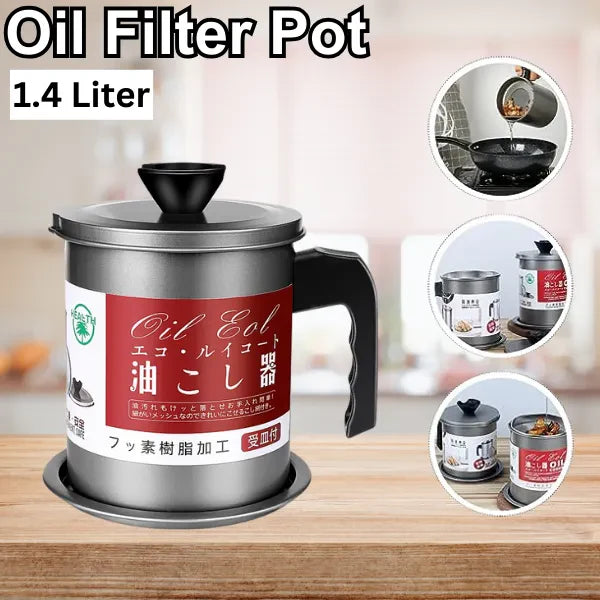 1.4L Stainless Steel Oil Strainer Pot