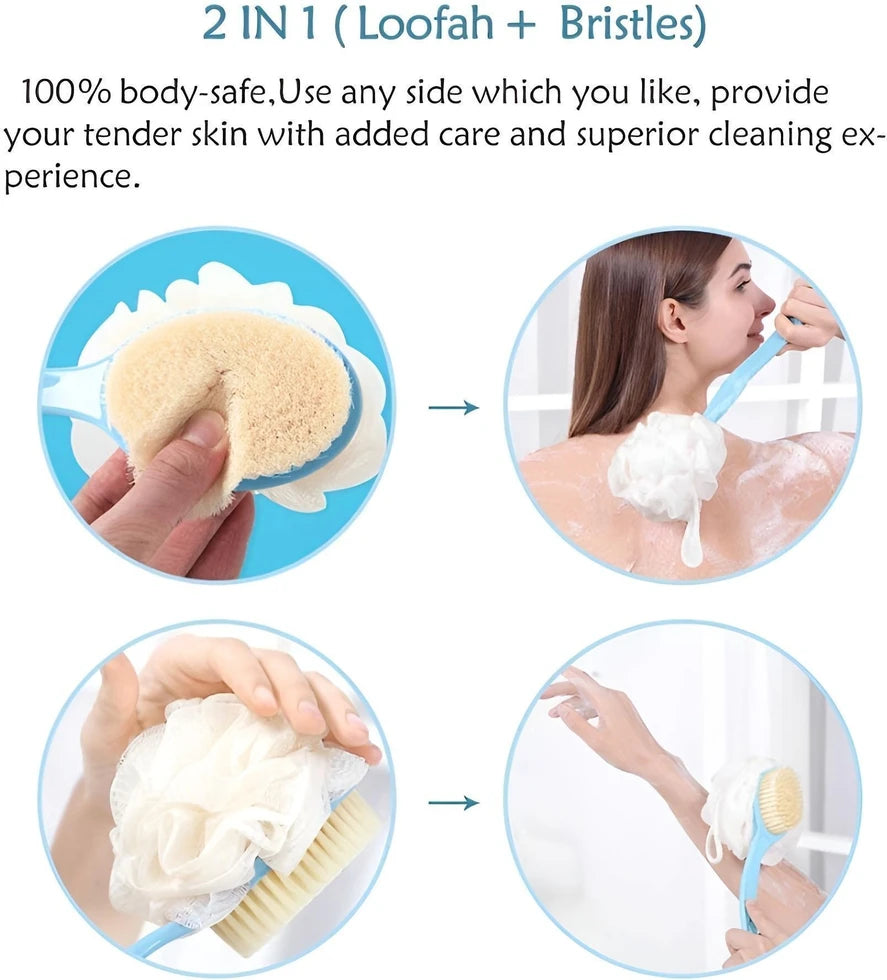 Shower Body Brush with Soft Mesh Sponge, Loofah