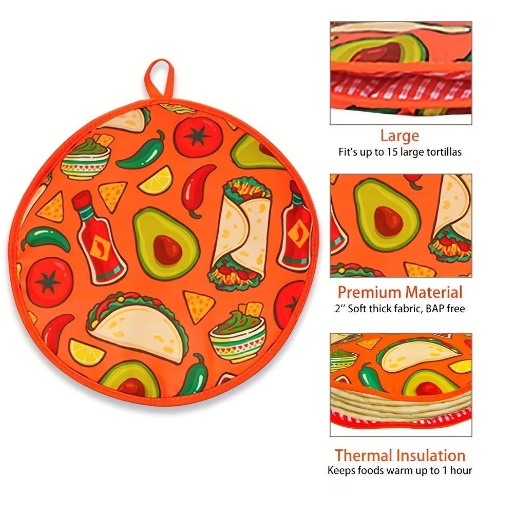 Tortilla Warmer Insulated & Microwaveable Fabric