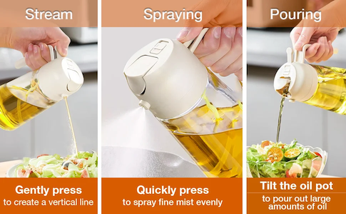 2-in-1 Glass Oil Dispenser and Sprayer
