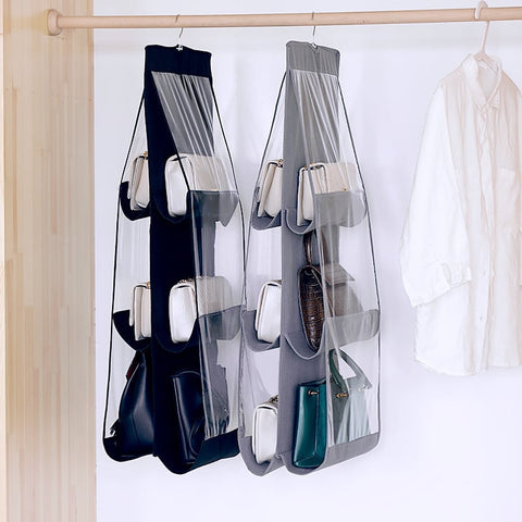 6-POCKET FOLDABLE HANGING HANDBAG ORGANIZER