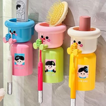 Cute Magnetic Toothbrush Holder-Cup Wall Mounted