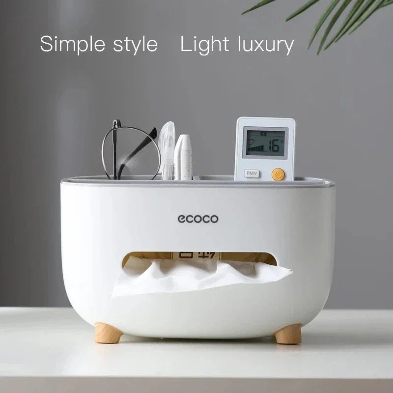 Multi-Functional Smart Tissue Holder with Mobile Stand & Stationery Storage
