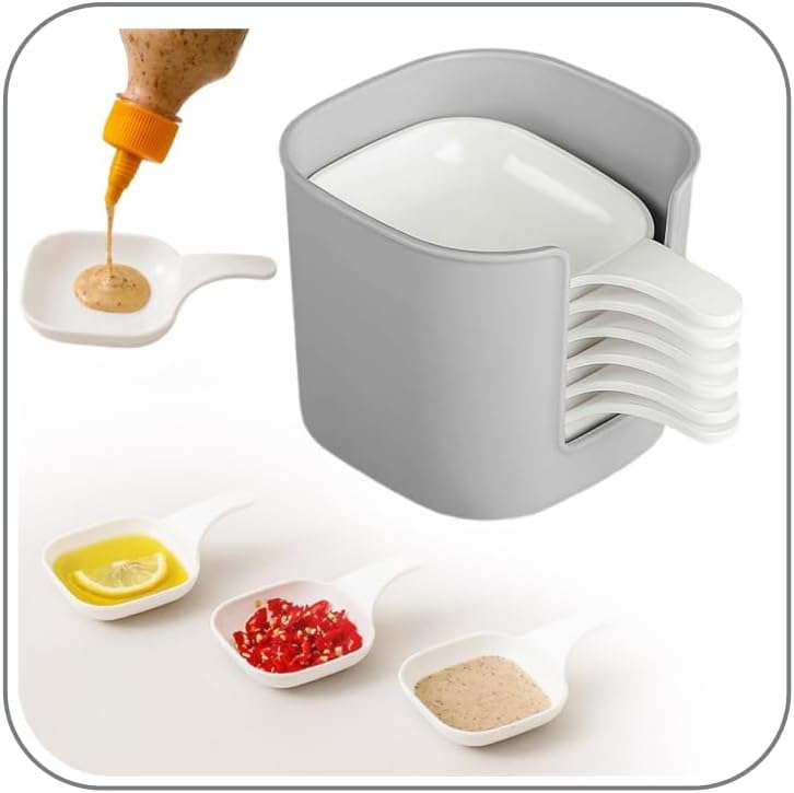 6-Piece Sauce Serving Bowls Set with Stacked & Handle for Chili Sauce, Appetizer, Dessert
