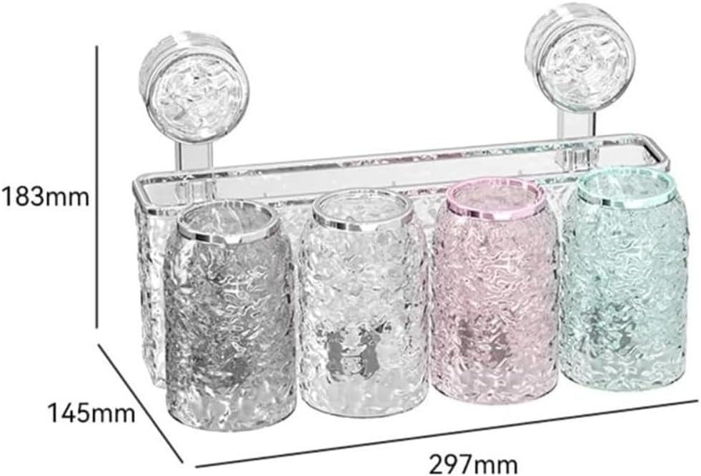 Luxury Crystal Acrylic Wall-Mounted Toothbrush Holder & Bathroom Organizer