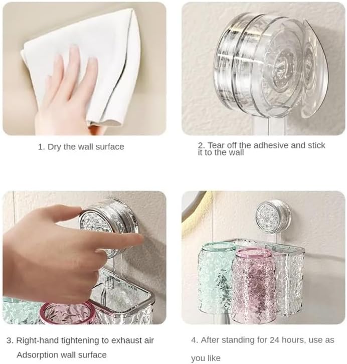 Luxury Crystal Acrylic Wall-Mounted Toothbrush Holder & Bathroom Organizer