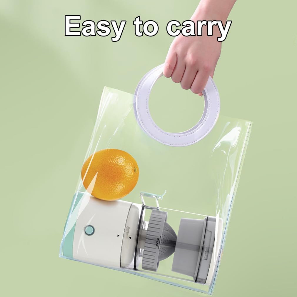 Electric Citrus Juicer, Rechargeable Juicer Machine with USB Cable and Touch Button, Automatic Orange Lime Lemon Grapefruit Squeezer, Easy to Clean Portable Juicer, White