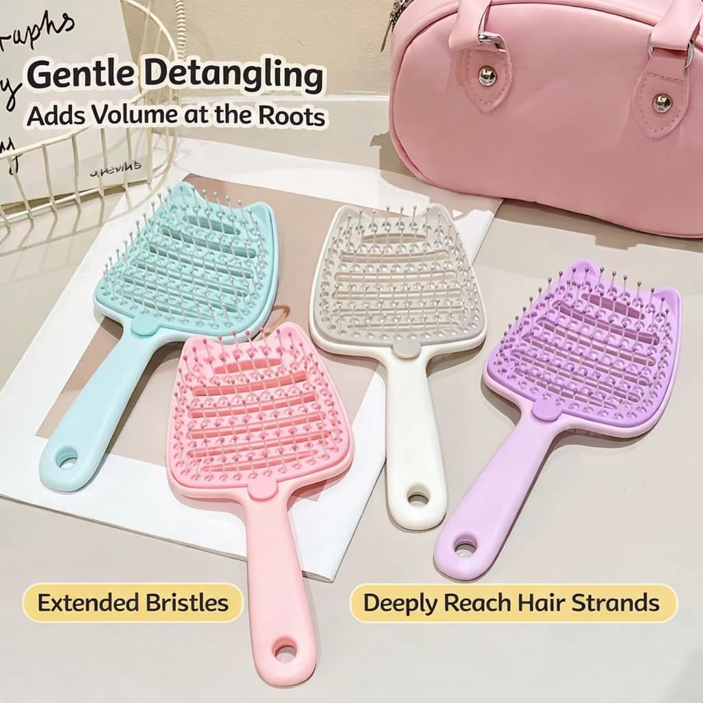 Detangling Hair Brush with Removable Base for Easy Cleaning