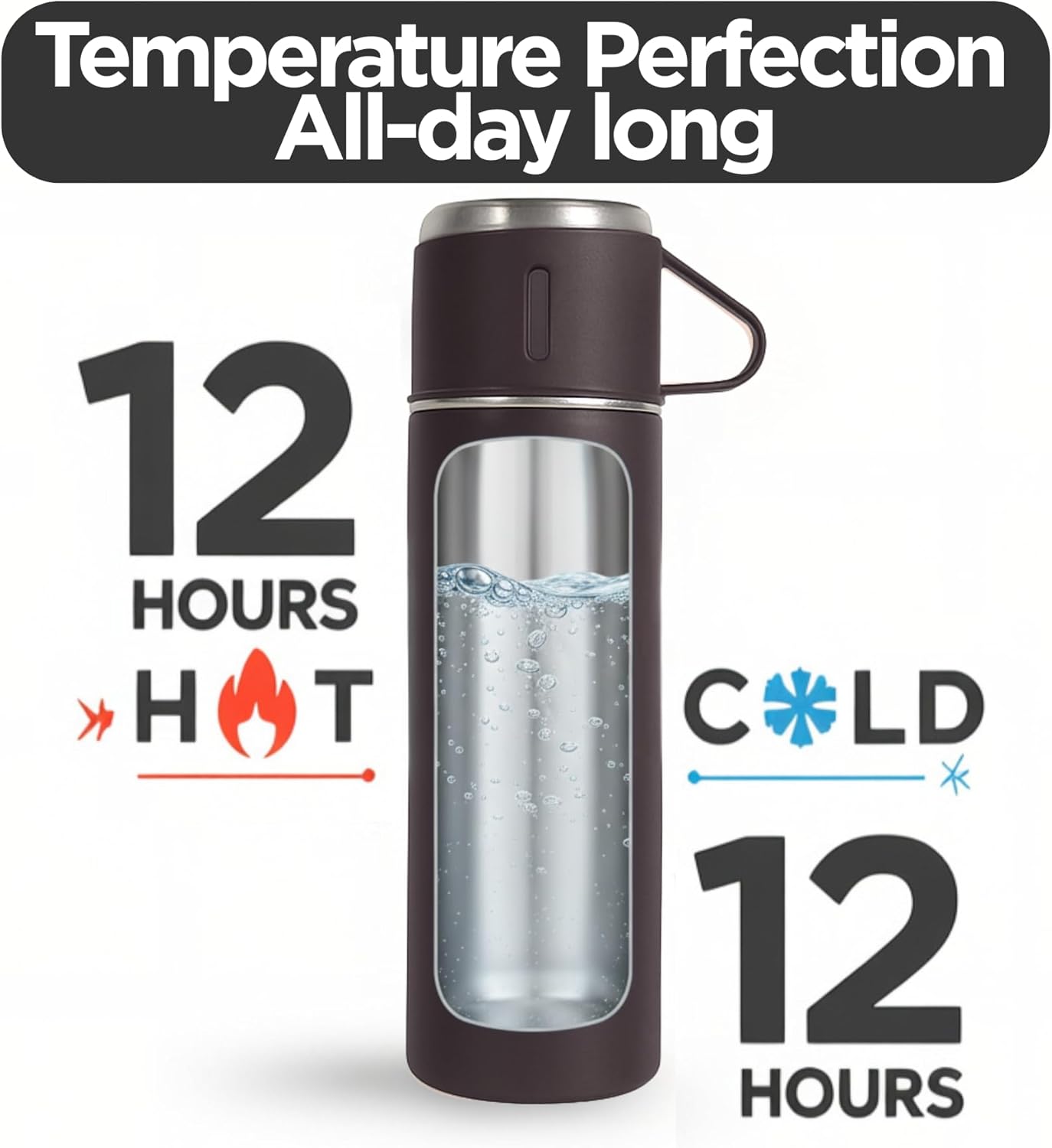 3 Cup Double-Layer Stainless Steel Vacuum Flask Set