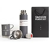 3 Cup Double-Layer Stainless Steel Vacuum Flask Set