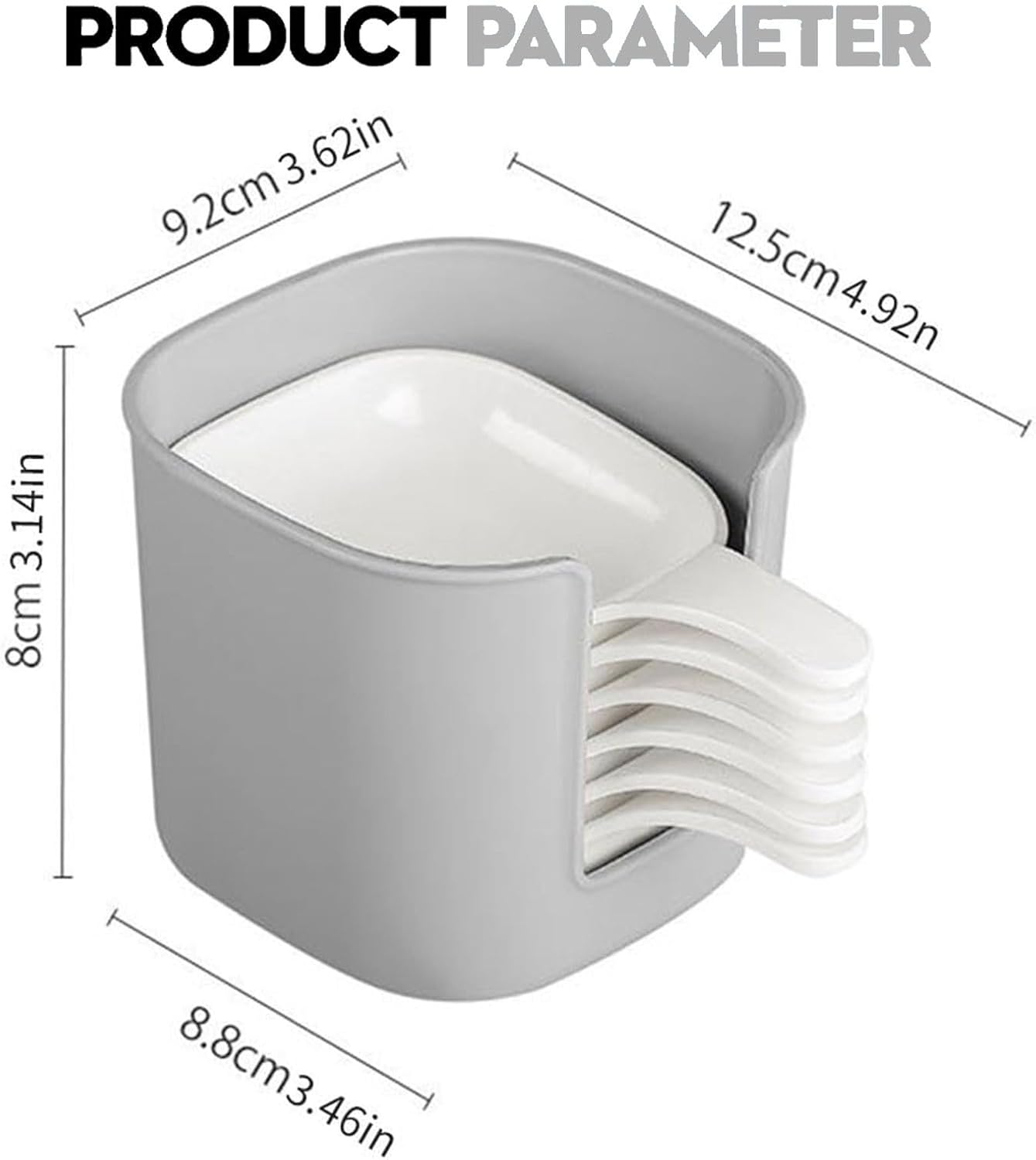 6-Piece Sauce Serving Bowls Set with Stacked & Handle for Chili Sauce, Appetizer, Dessert