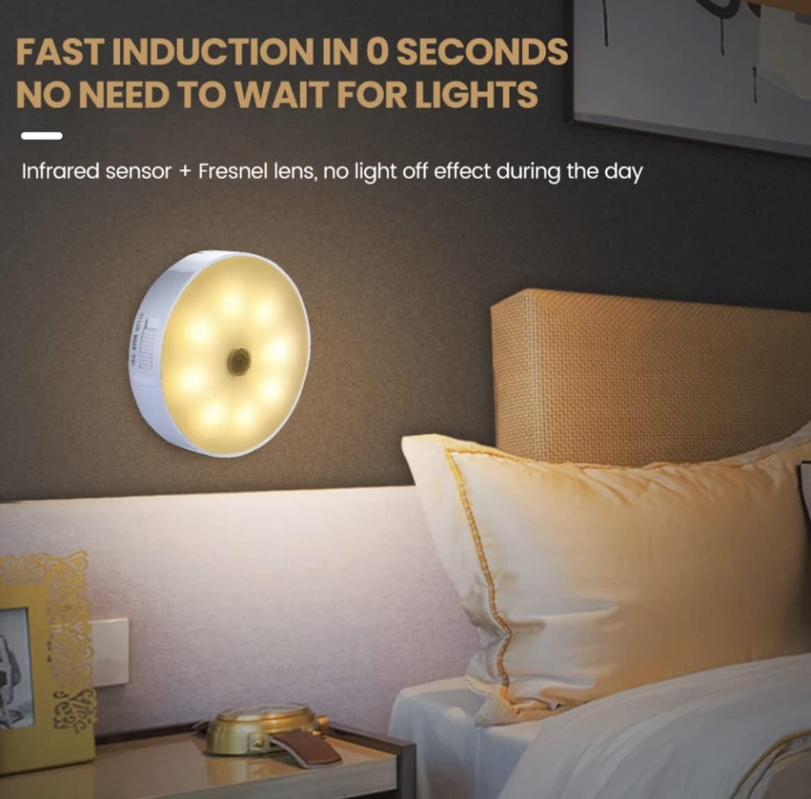 Motion Sensor LED Night Light – Automatic ON/OFF | USB Rechargeable