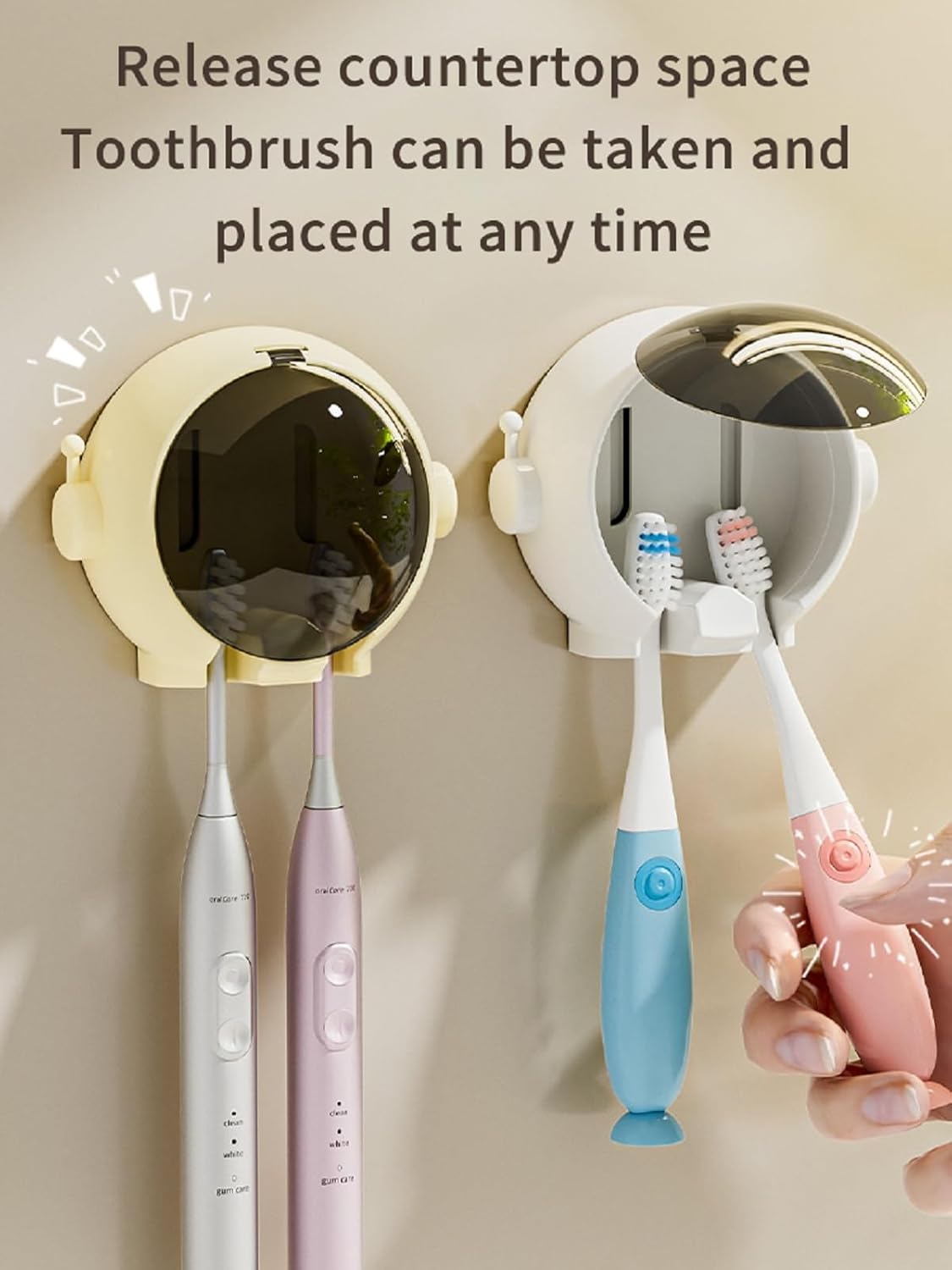 Wall Mounted Astronaut Toothbrush Holder