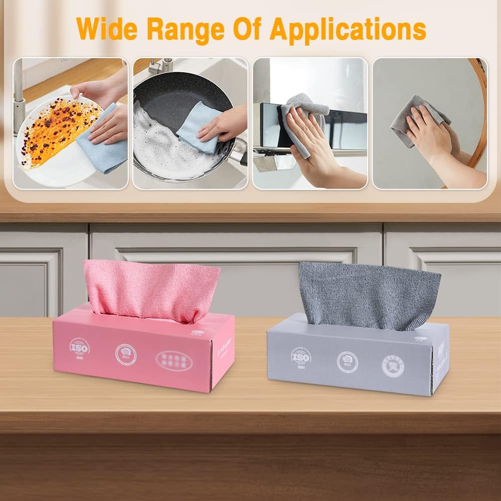 Microfiber Towel Absorbent Kitchen Cleaning Dishcloths Reusable 20Pcs/box