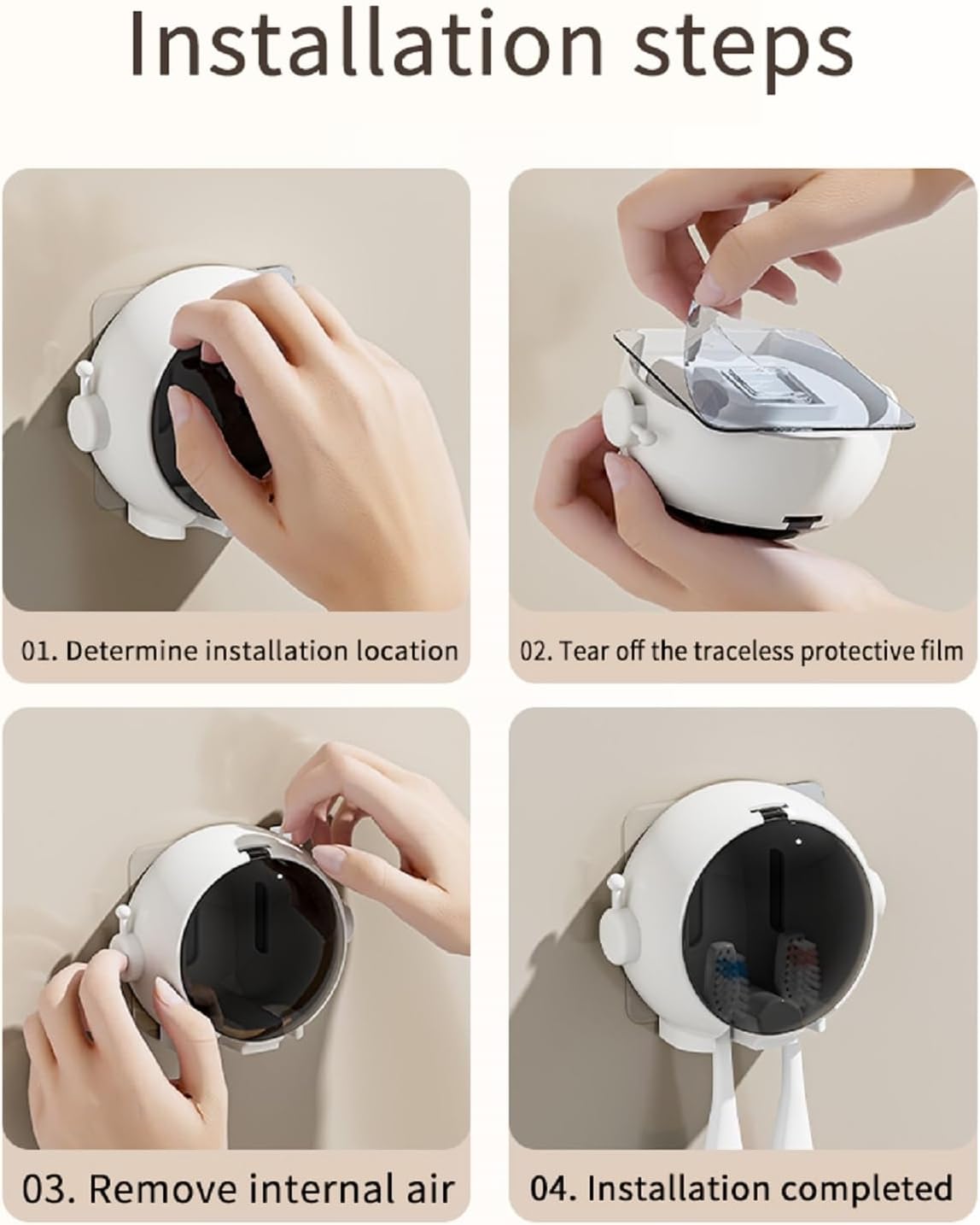 Wall Mounted Astronaut Toothbrush Holder