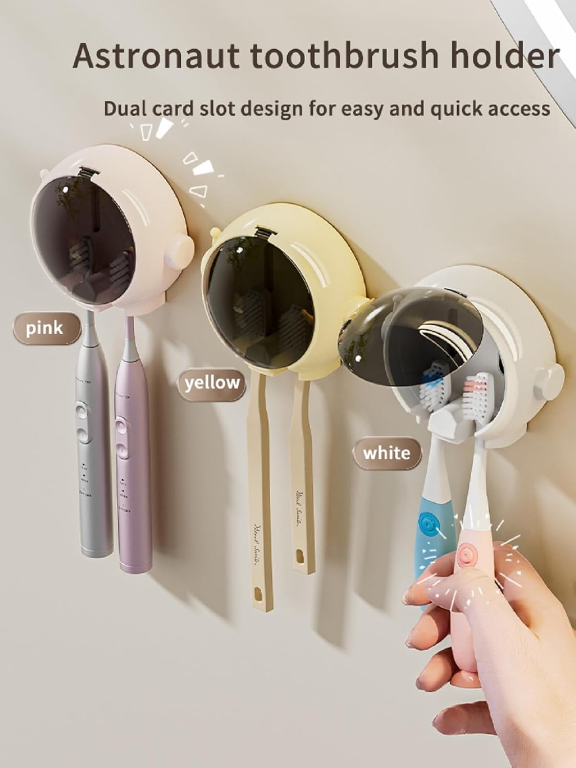 Wall Mounted Astronaut Toothbrush Holder