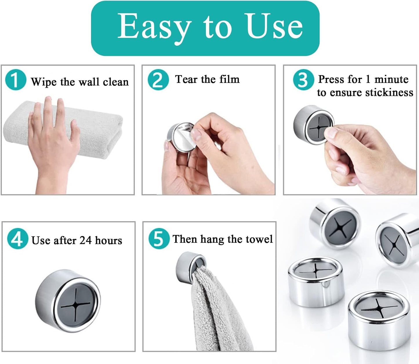 Magic Towel Holder – Self-Adhesive Push & Grip Hook
