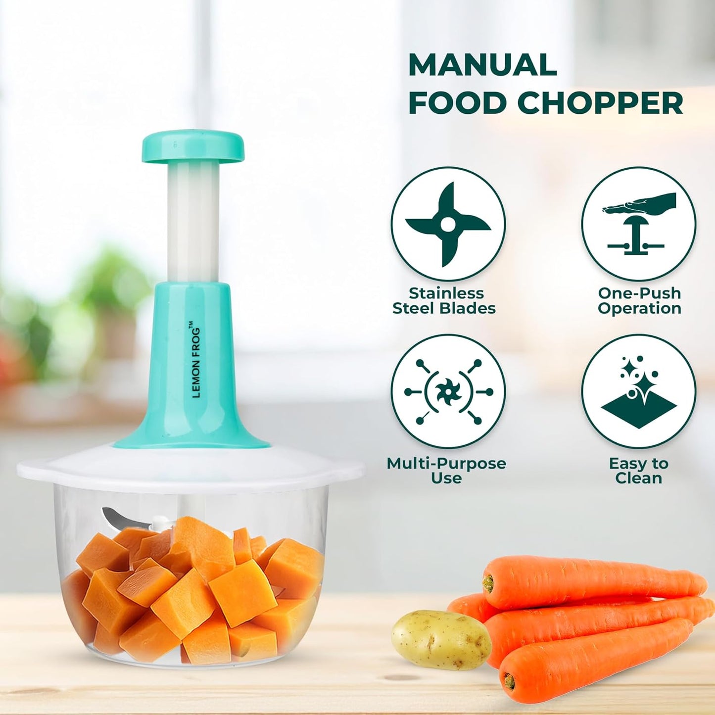 ⚡ Easy Press Manual Food Chopper
