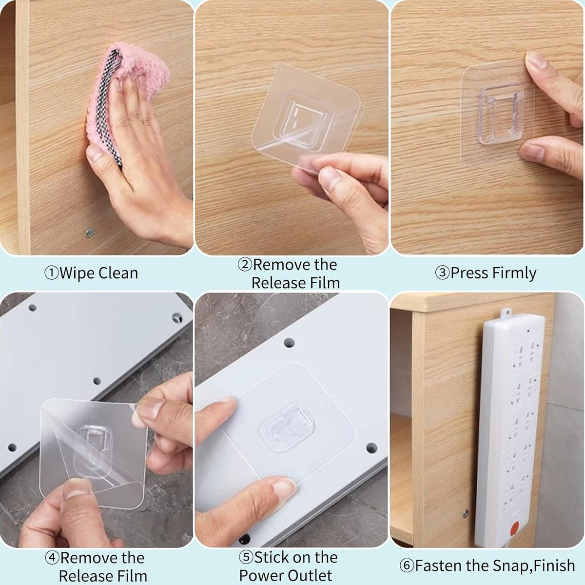 Magic Double-Sided Wall Hooks – Strong Grip No Drill