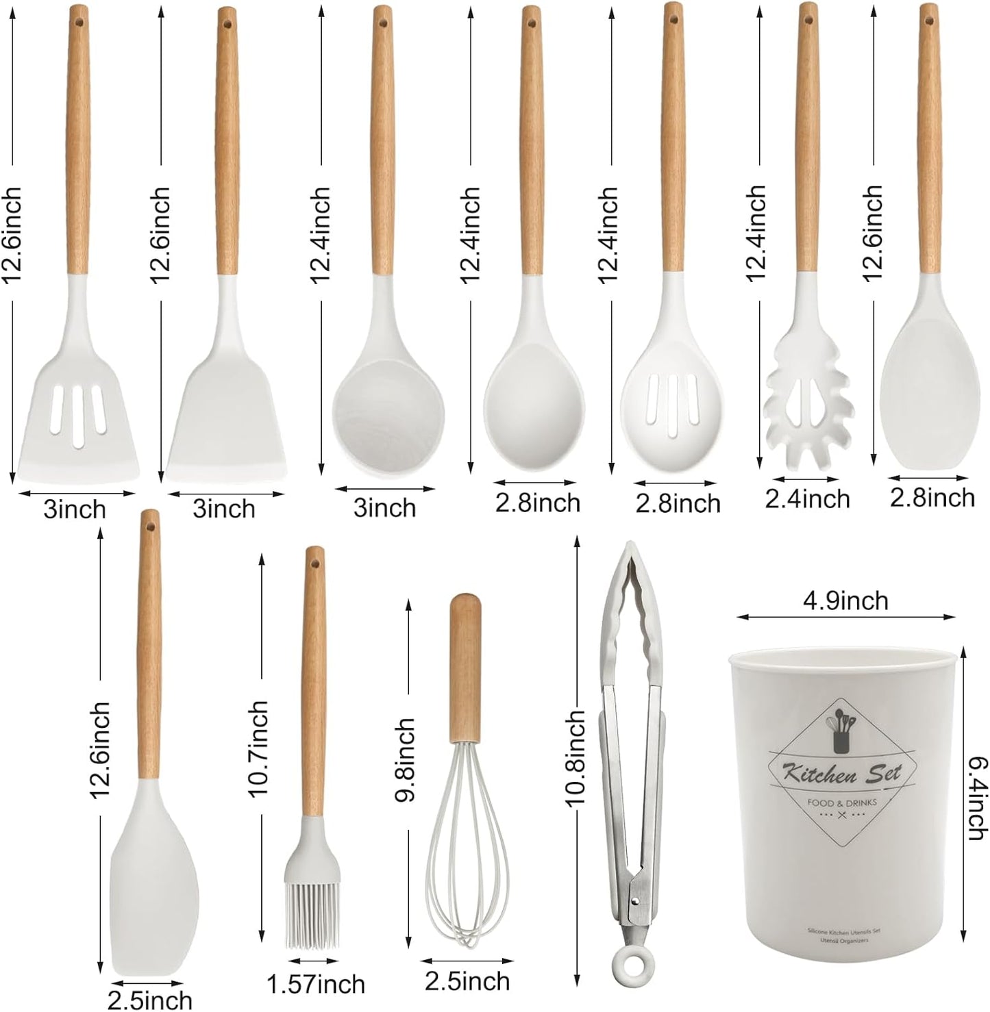 Heat-Resistant Non-Stick Silicone Cooking Tools Set – 12 Pieces Professional Kitchenware