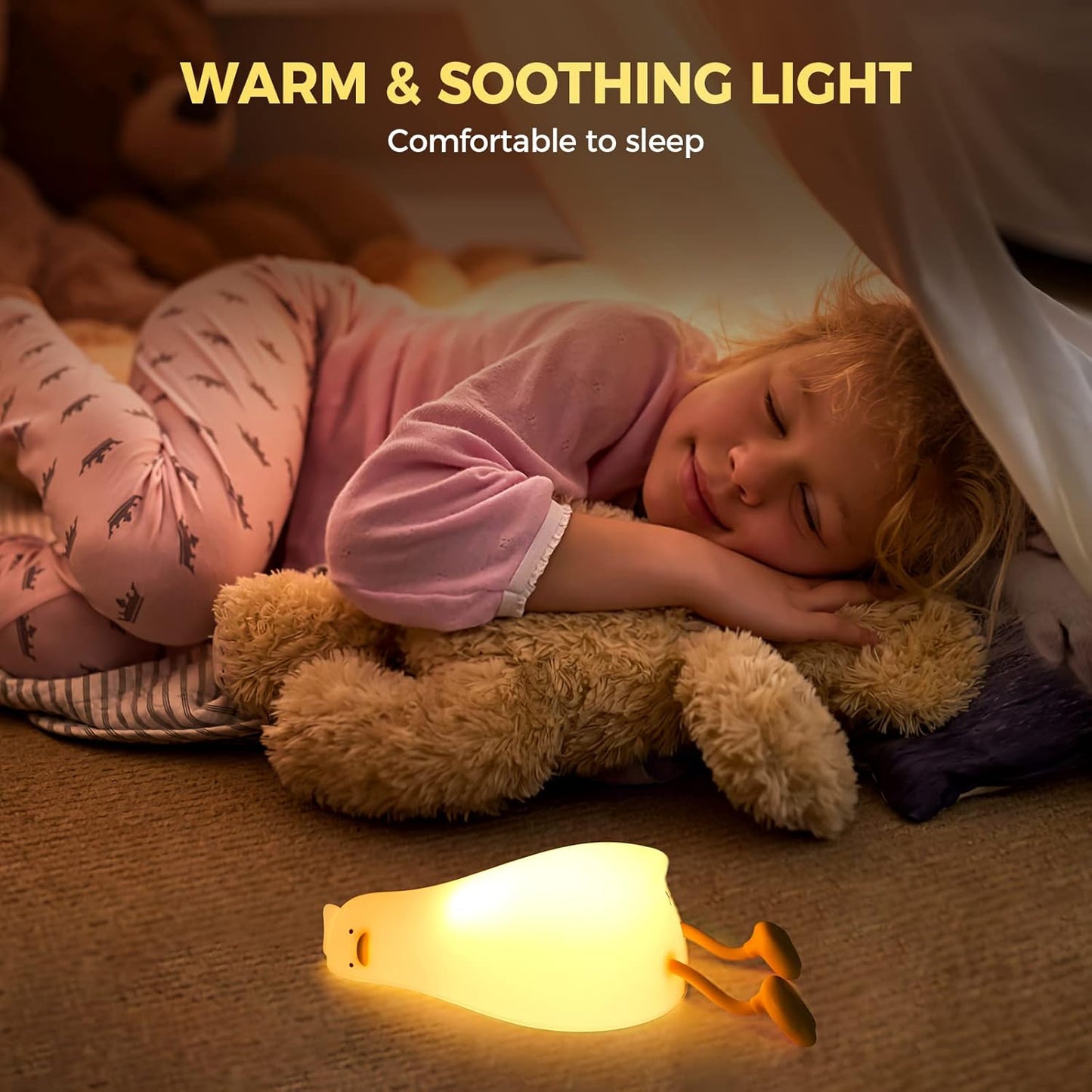 Cute Duck Night Light with Soft Glow