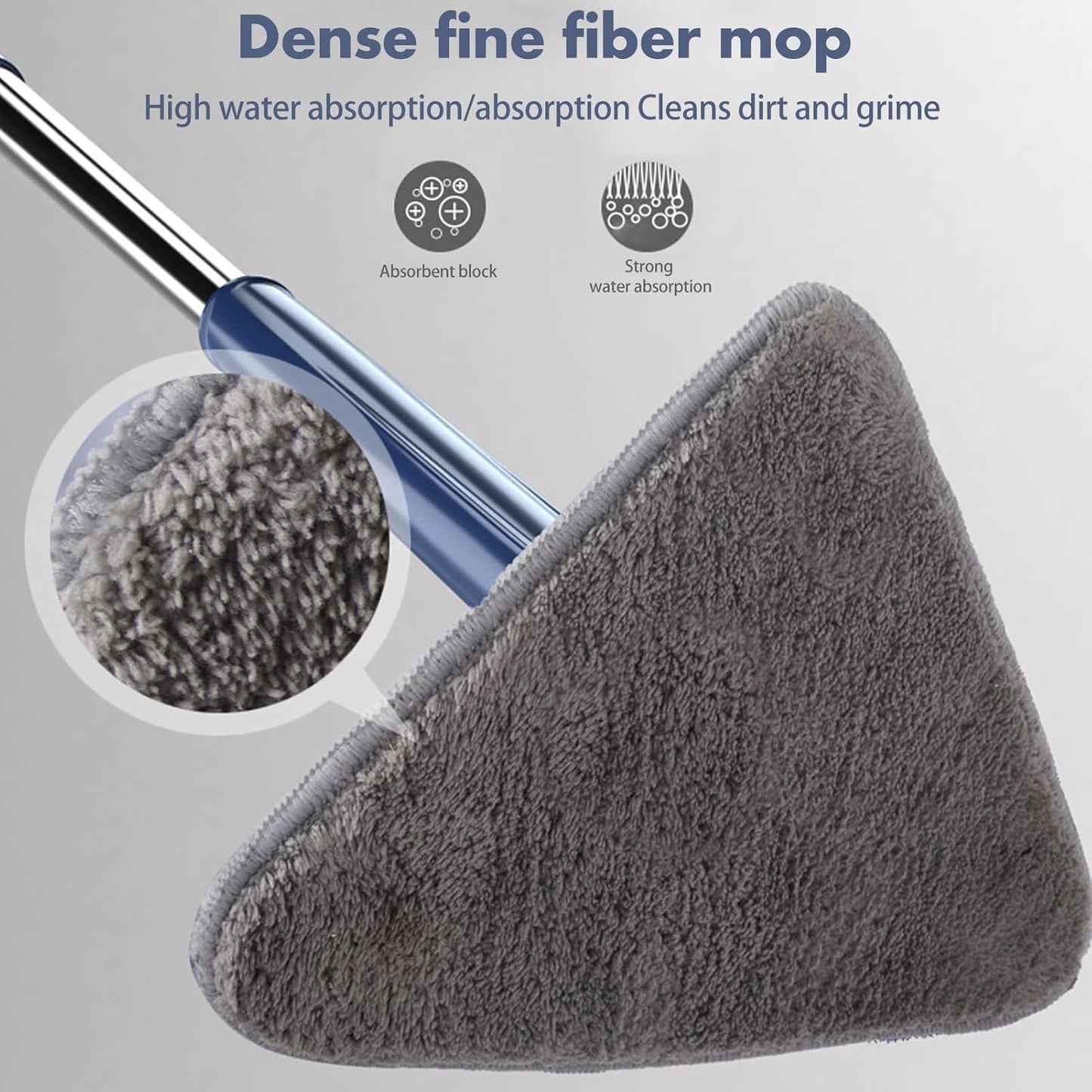 Triangle Mop 360 Rotating Adjustable With Twist Squeeze Wall & Floor Cleaner