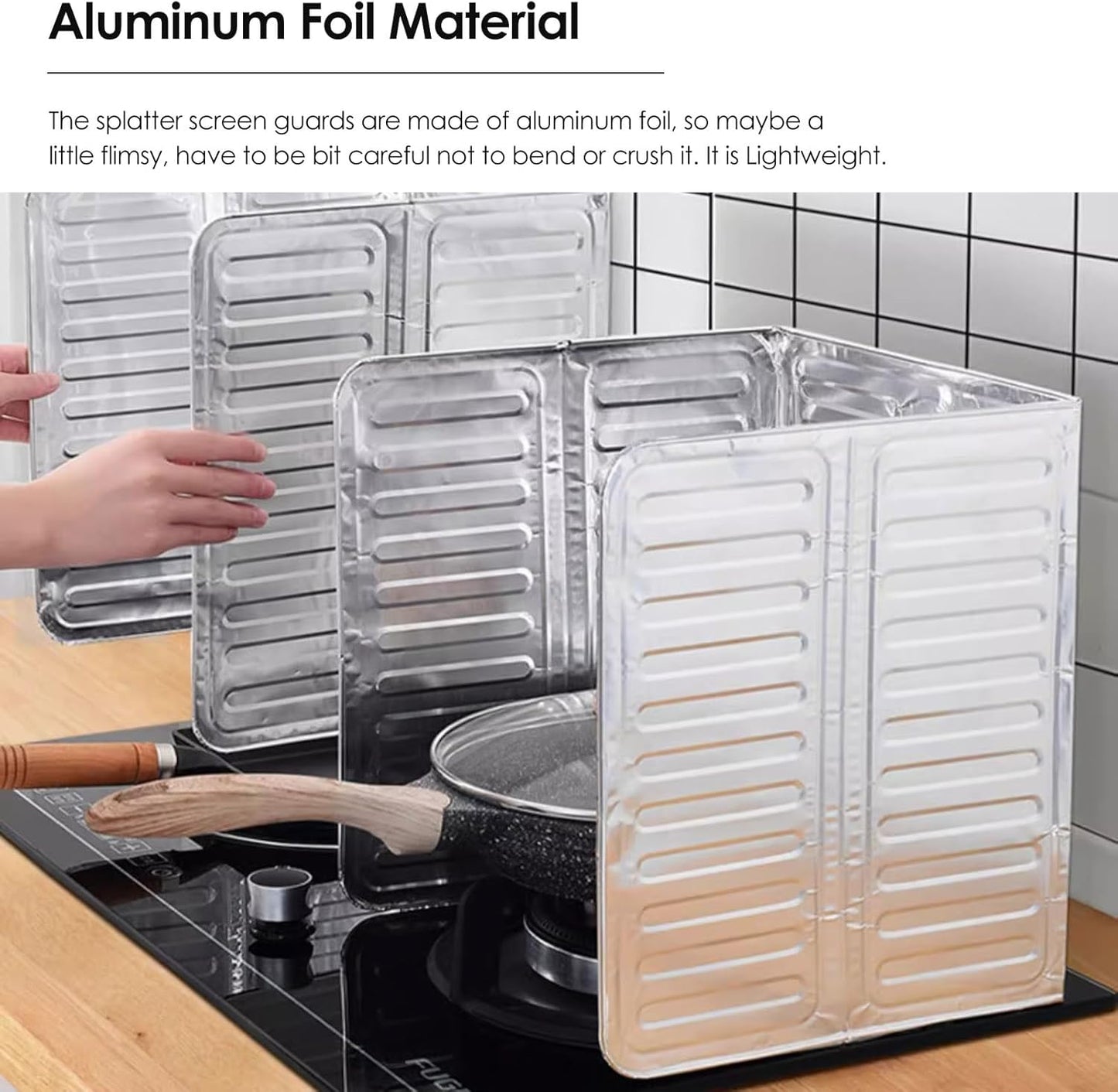3-Slides Foldable Aluminum Stove Splatter Guard