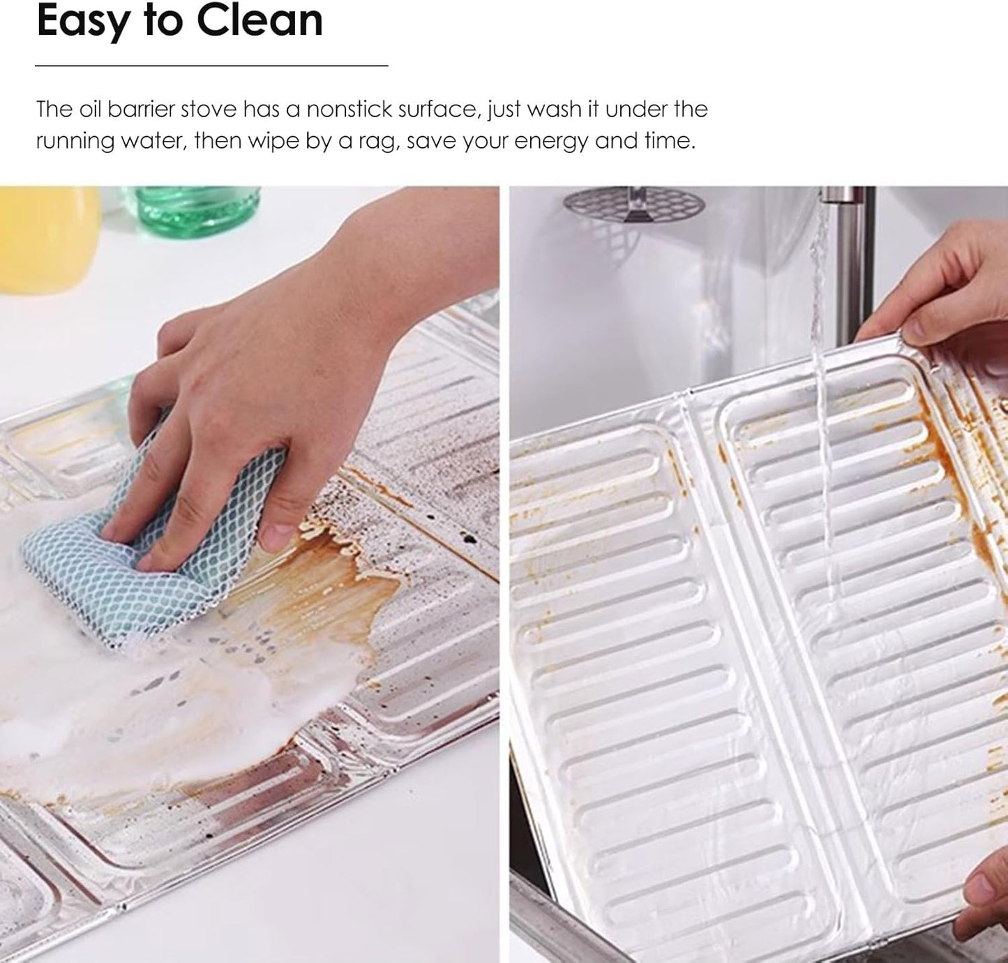 3-Slides Foldable Aluminum Stove Splatter Guard