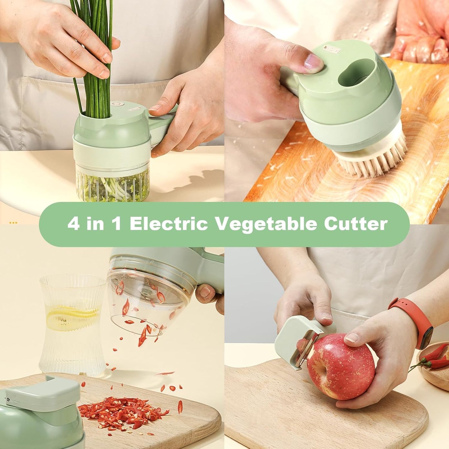4 in 1 Multifunctional Electric Vegetable & Meat Speedy Grinder