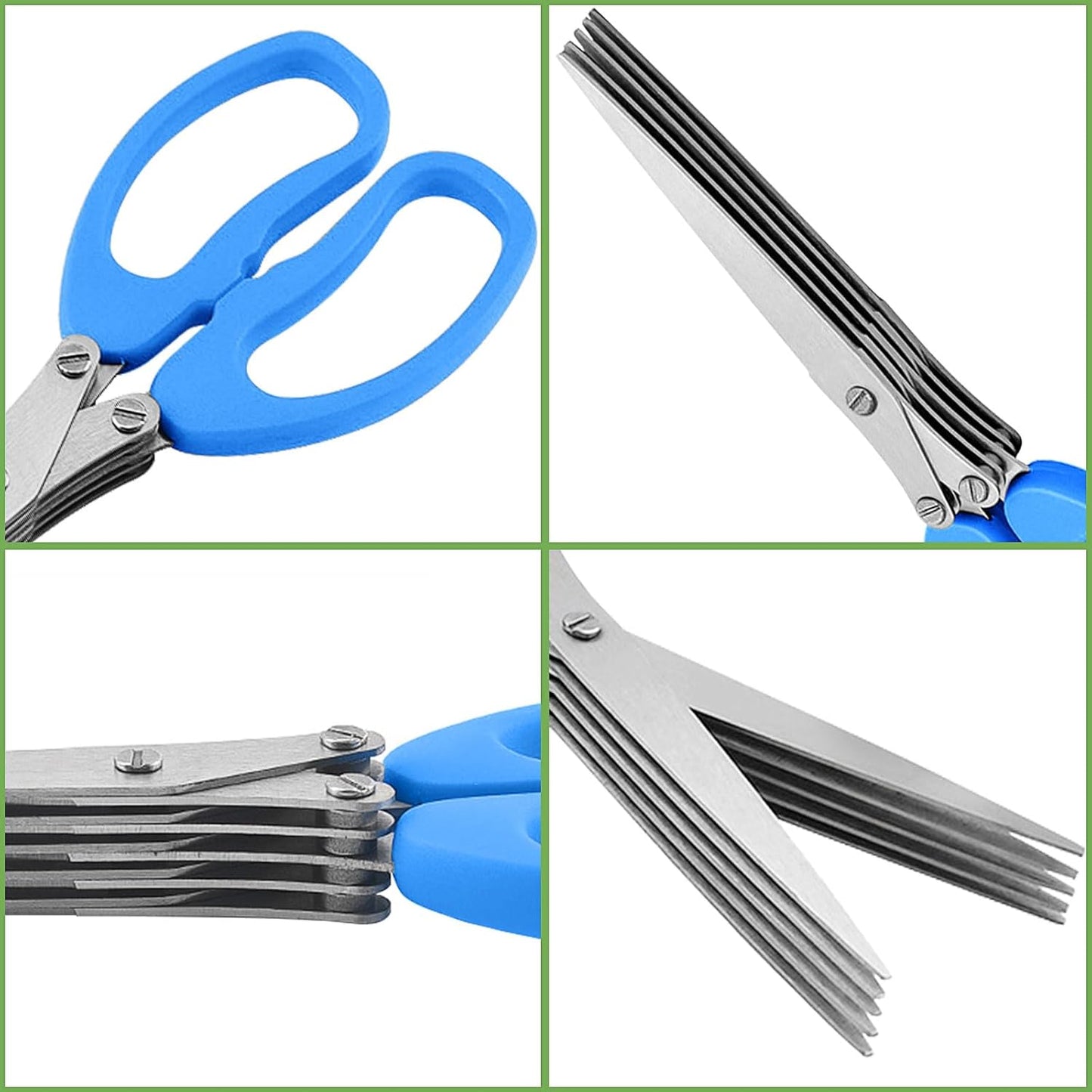 5 Layer Scissors | Multifunctional Stainless Steel Herb Cutting Kitchen Scissors | Salad & Craft Tool