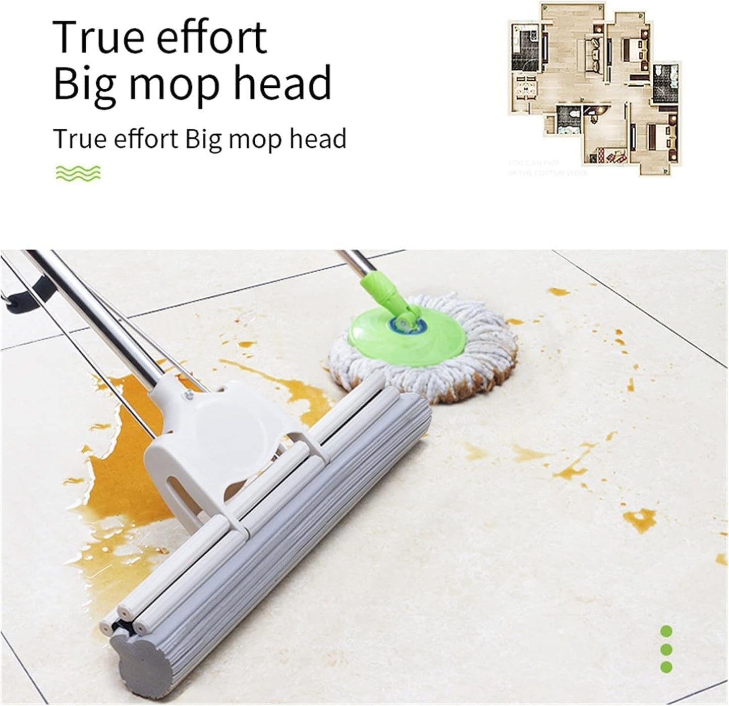 Sponge Floor Cleaning Mop & Window Cleaner with Adjustable Handle