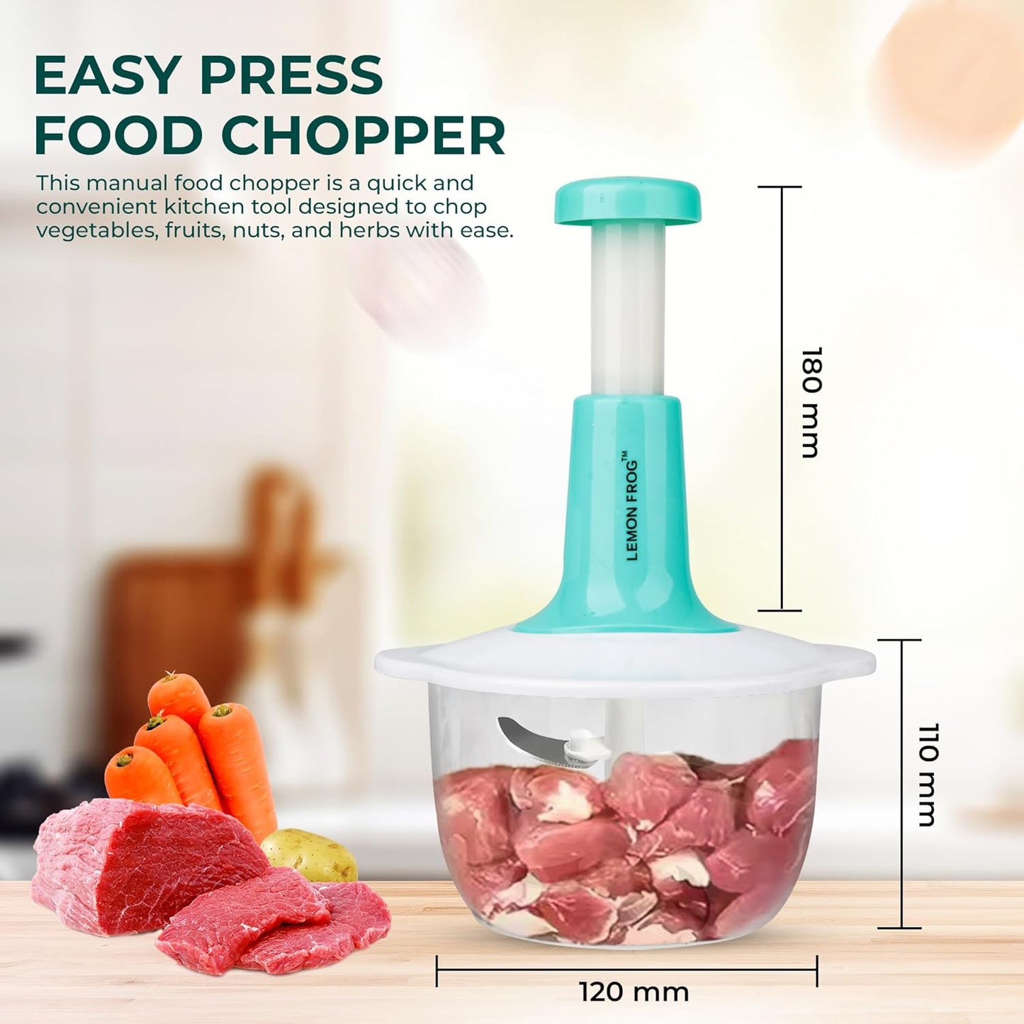⚡ Easy Press Manual Food Chopper