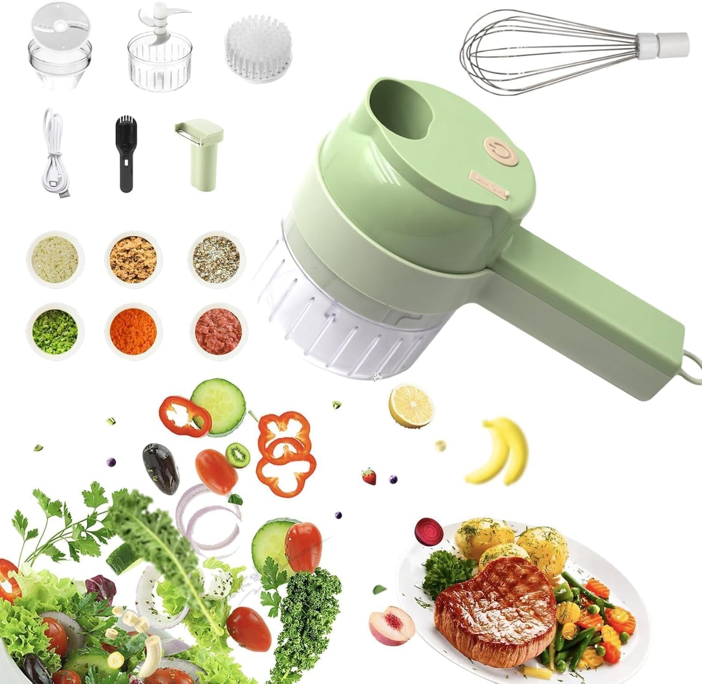 4 in 1 Multifunctional Electric Vegetable & Meat Speedy Grinder