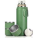 3 Cup Double-Layer Stainless Steel Vacuum Flask Set